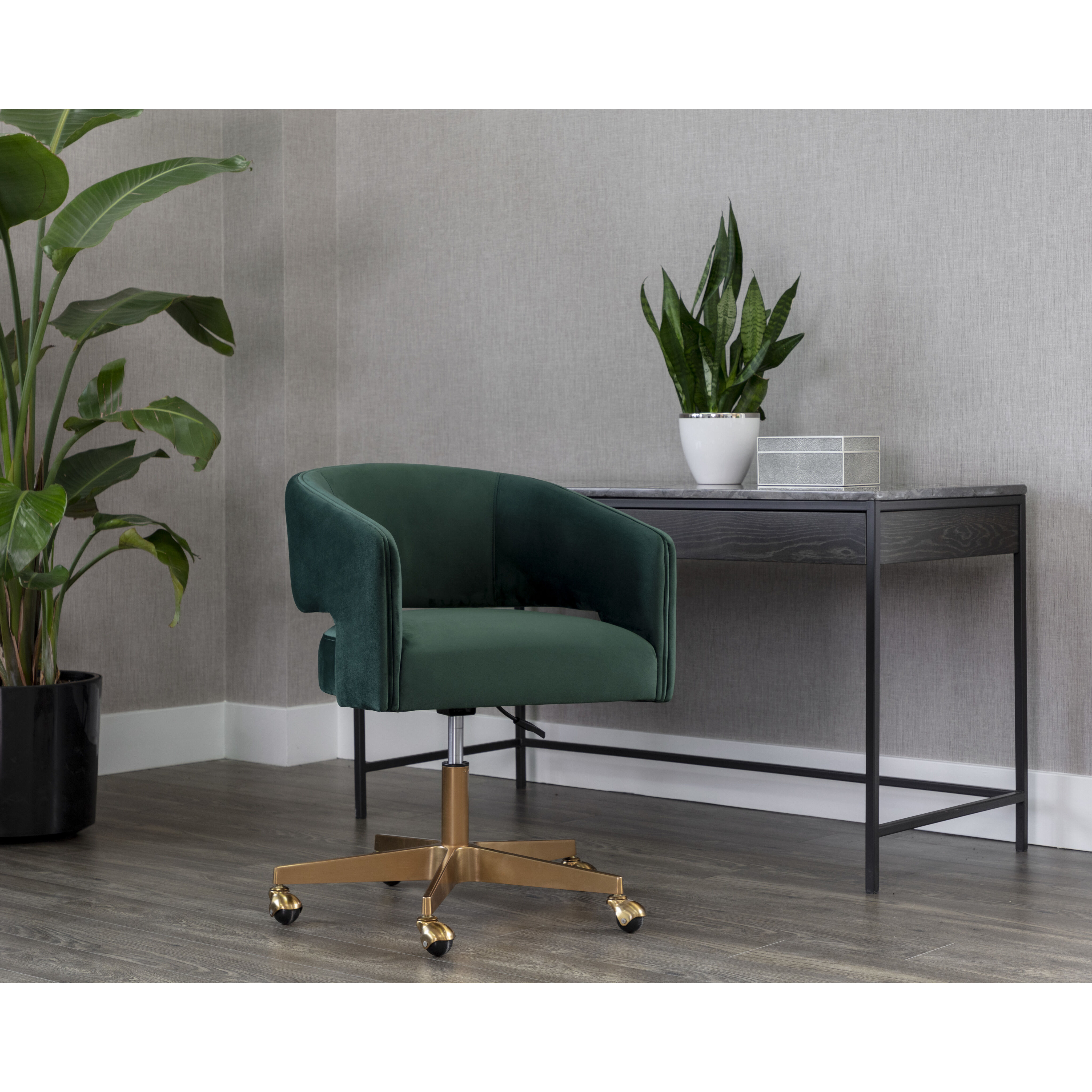 Claren Deep Green Sky Office Chair